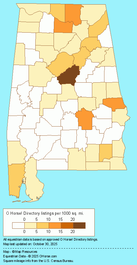 Alabama  Population Map - O Horse!