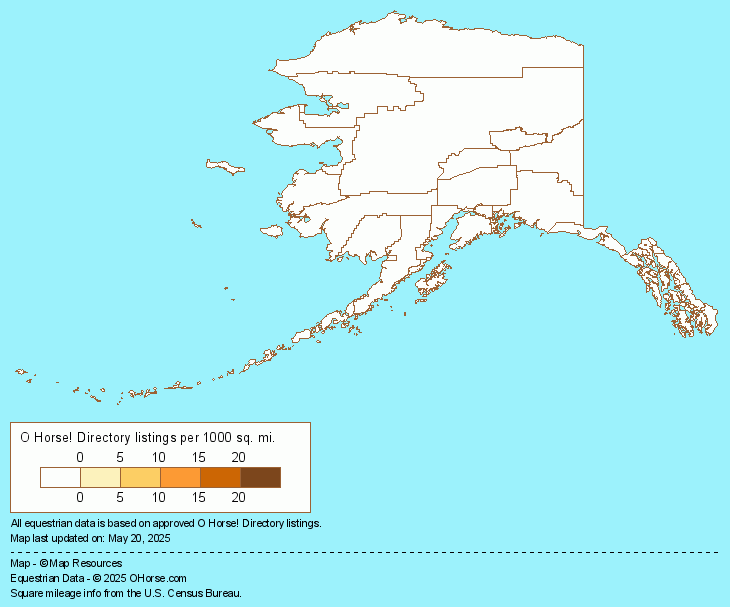 Alaska Paint Horses for Sale and Horse Classifieds Population Map - O Horse!