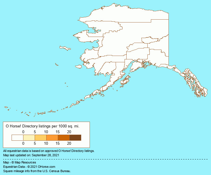 Alaska Horse Publications and Media Population Map - O Horse!