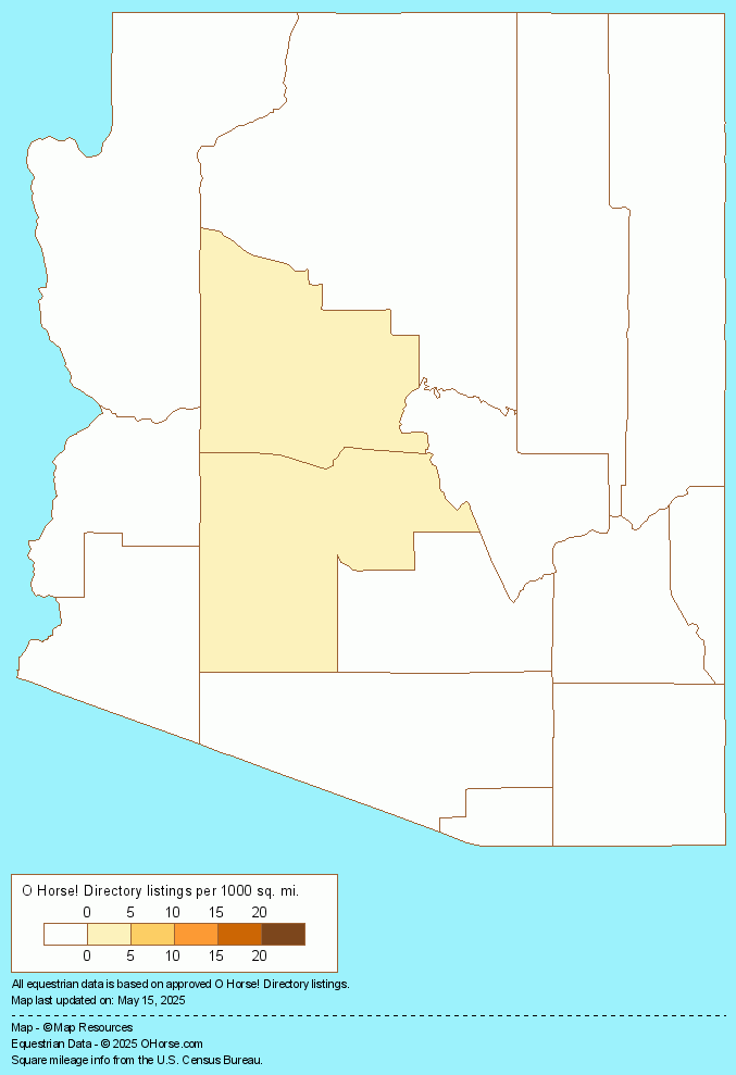Arizona American Saddlebred Horse Farms Population Map - O Horse!
