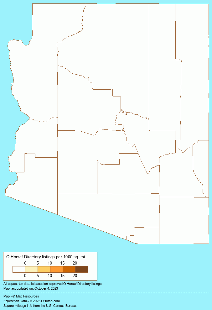 Arizona Lusitano Population Map - O Horse!
