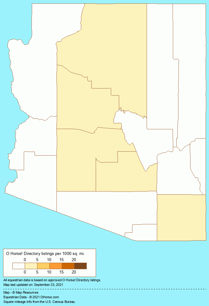 Arizona Paint Breeders and Stallions Population Map - O Horse!