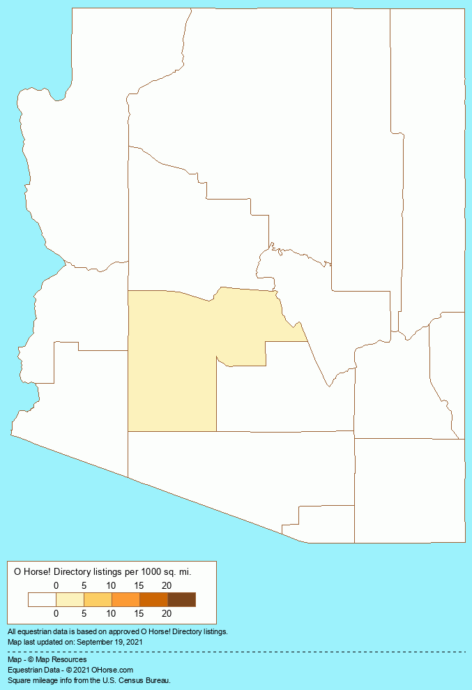 Arizona Equine Dentists Population Map - O Horse!