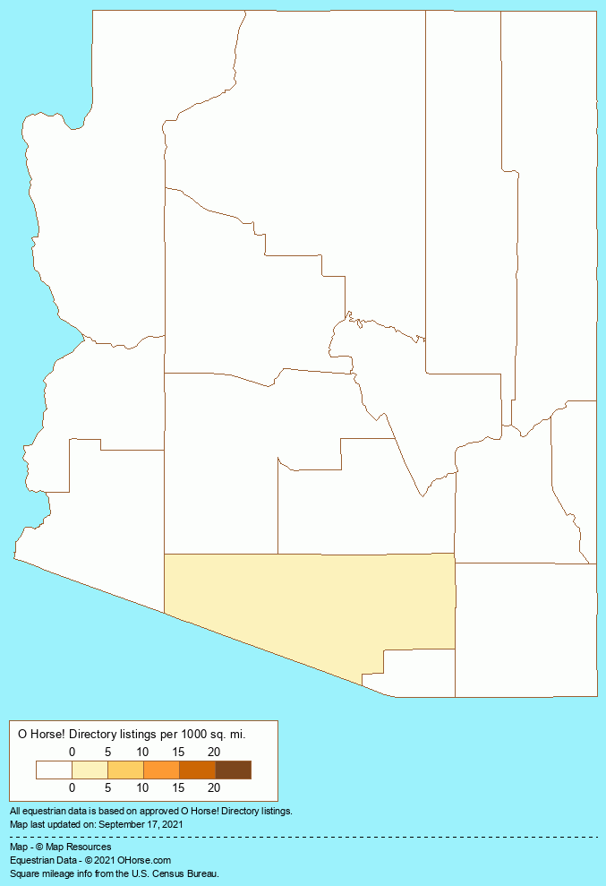 Arizona Saddle Fitters Population Map - O Horse!
