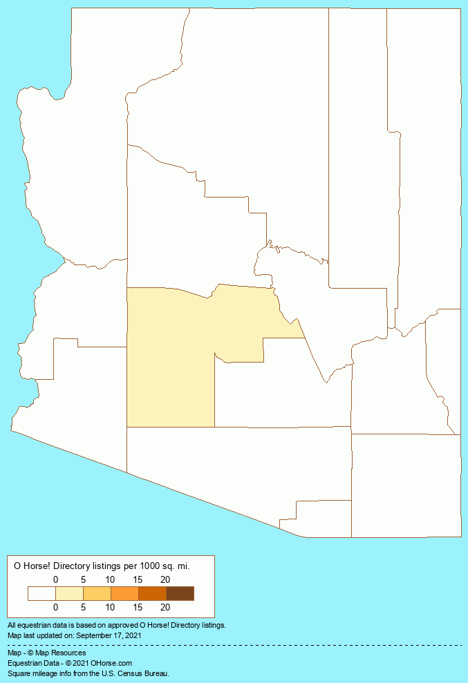 Arizona Horse Gifts Population Map - O Horse!