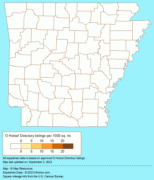 Arkansas Horse Show Judges Population Map - O Horse!