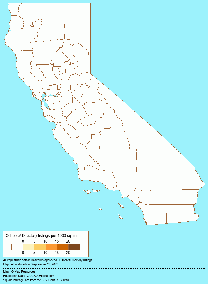 California Equine Assisted Psychotherapy Population Map - O Horse!