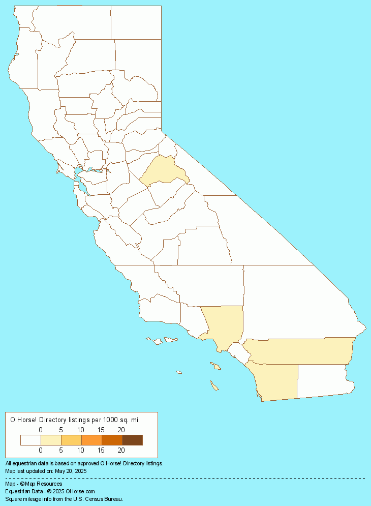 California Horse Blogs Population Map - O Horse!