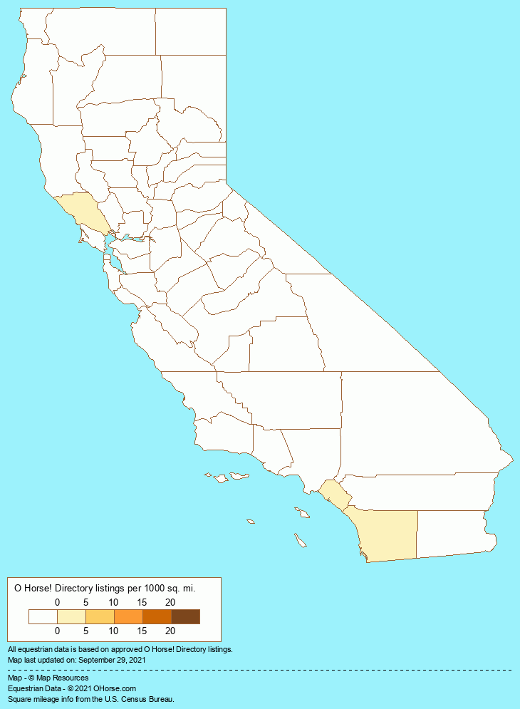 California Horse Shows Associations Population Map - O Horse!