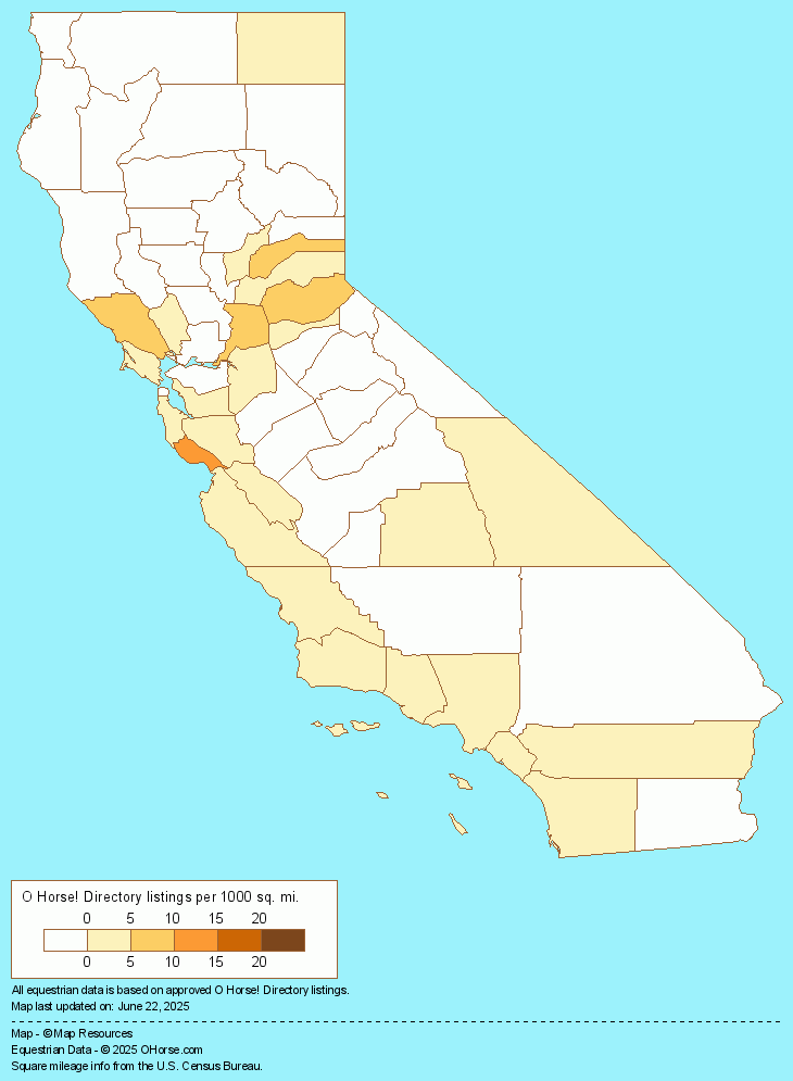 California Real Estate and Horse Property Population Map - O Horse!
