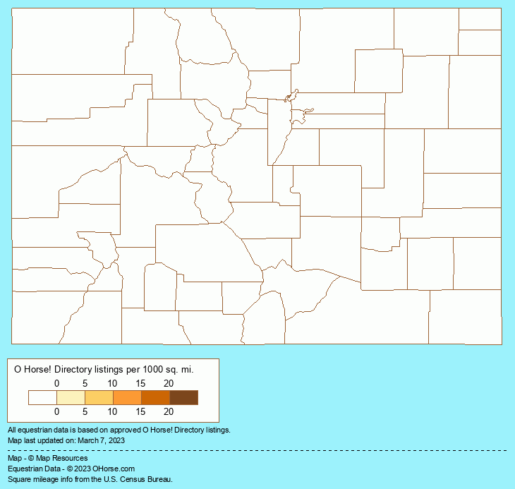 Colorado Dutch Warmblood Horse Farms / Breeders Population Map - O Horse!