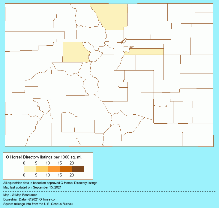 Colorado Horse Sitting Population Map - O Horse!