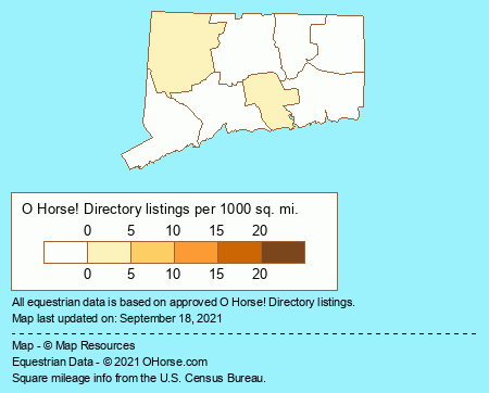 Connecticut Equine Dentists Population Map - O Horse!