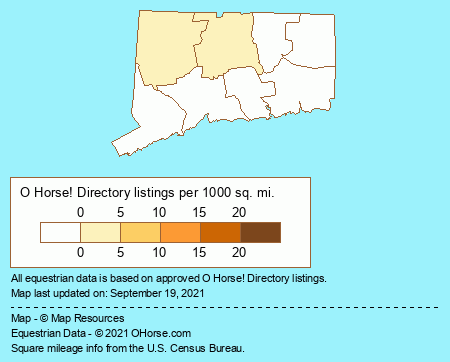Connecticut Riding Instructors & Coaches Population Map - O Horse!