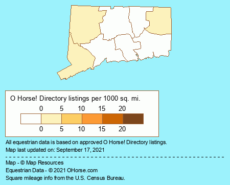 Connecticut Real Estate and Horse Property Population Map - O Horse!