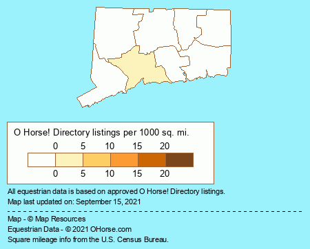 Connecticut Horseback Riding Apparel Population Map - O Horse!