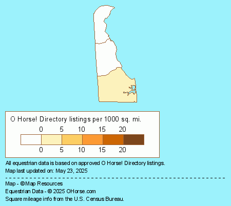Delaware Farriers and Blacksmiths Population Map - O Horse!