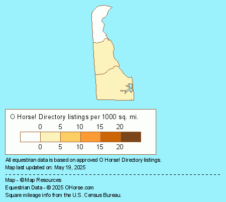 Delaware Horse Breeding Farms Population Map - O Horse!