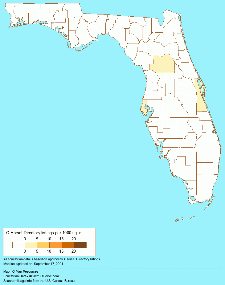 Florida General Horse Clubs Population Map - O Horse!