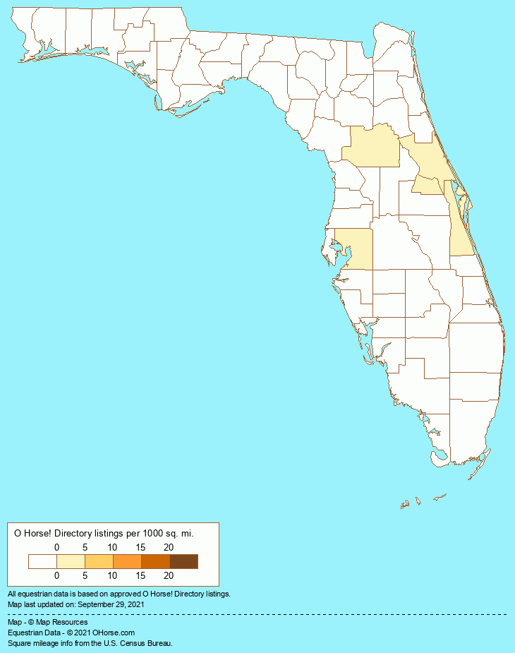 Florida Horse Show Judges Population Map - O Horse!