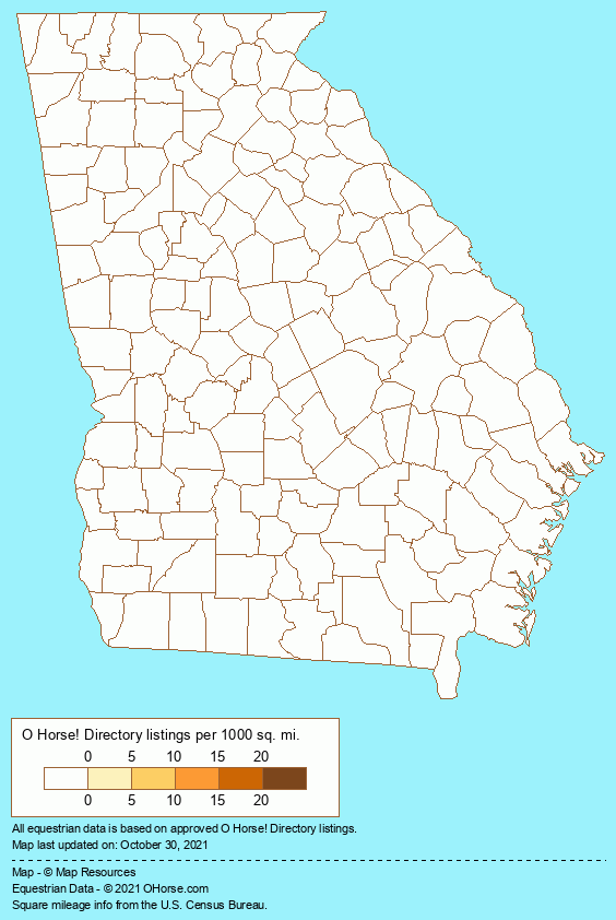 Georgia Stallions at Stud Population Map - O Horse!