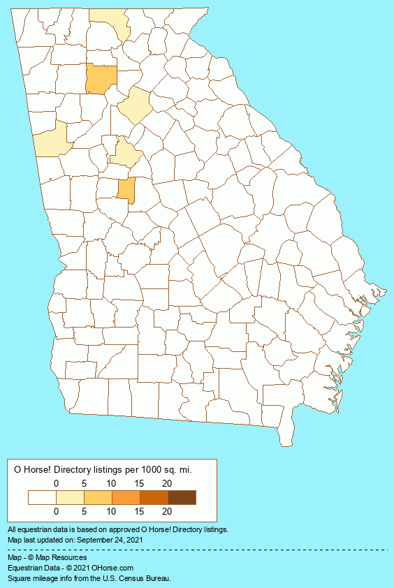 Georgia Natural Horsemanship Training Population Map - O Horse!