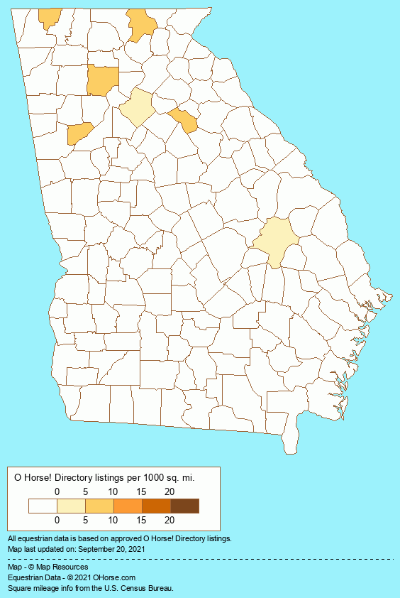 Georgia Sale Barns Population Map - O Horse!