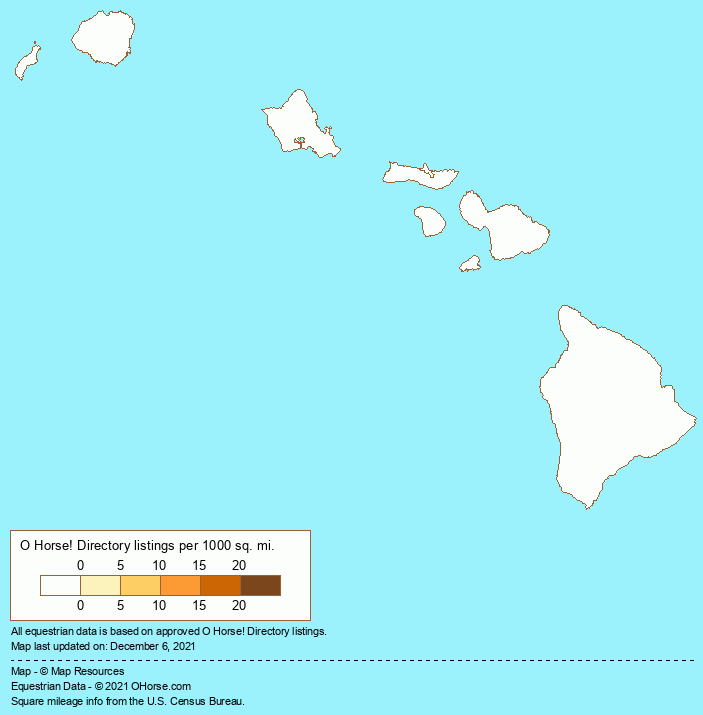 Hawaii Pony Parties and Birthday Parties Population Map - O Horse!