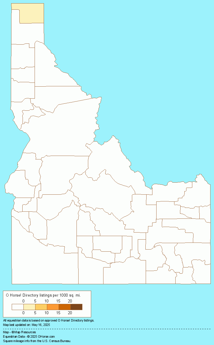 Idaho American Cream Draft Breeders and Stallions Population Map - O Horse!
