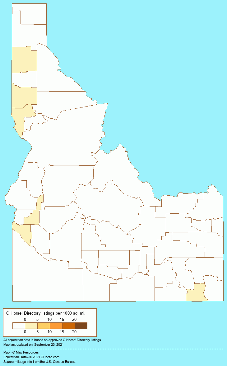 Idaho Appaloosa Breeders and Horse Farms Population Map - O Horse!