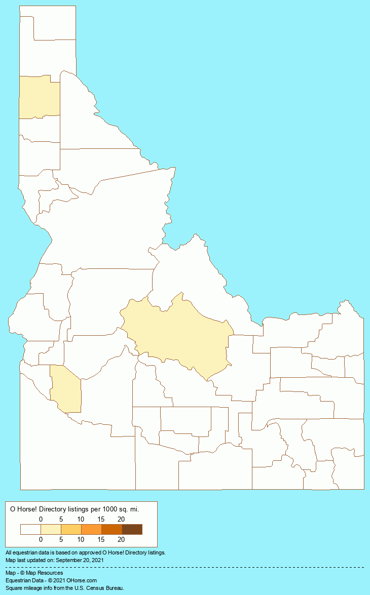 Idaho Horse Breeding Services Population Map - O Horse!