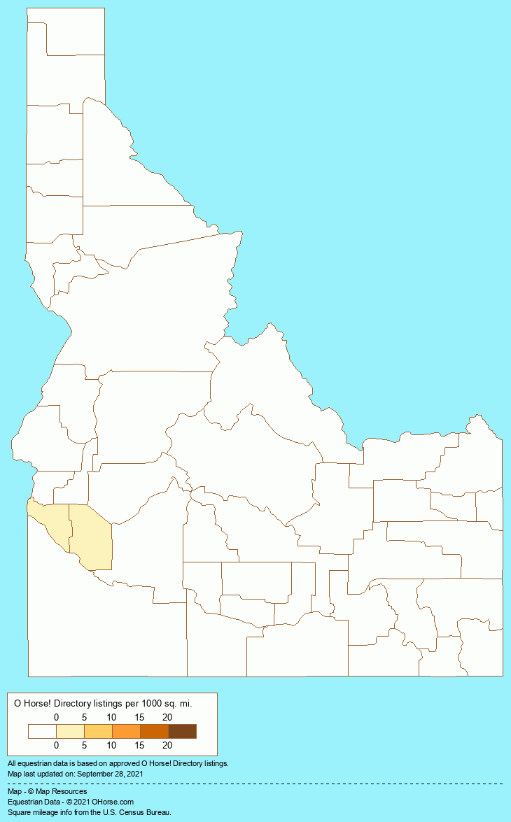 Idaho Equine Vets Population Map - O Horse!