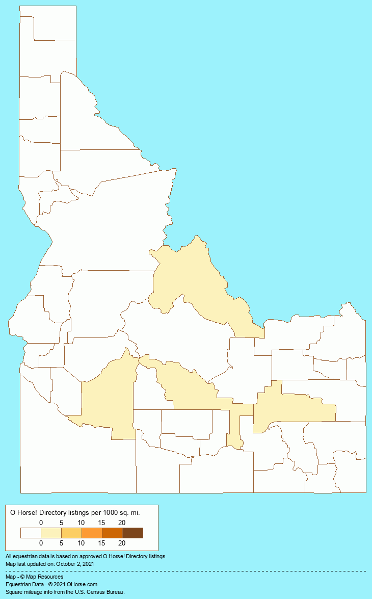 Idaho Therapeutic Riding Stables Population Map - O Horse!