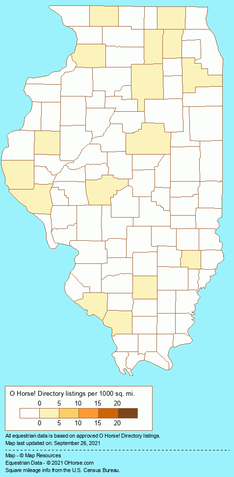 Illinois Quarter Horse Breeders and Quarter Horse Farms Population Map - O Horse!