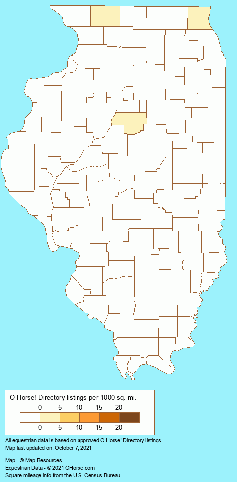 Illinois Eventing Stables Population Map - O Horse!