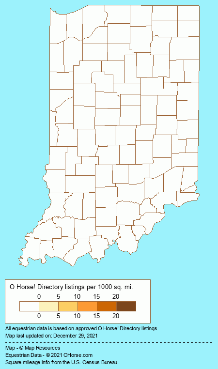 Indiana Thoroughbred Partnerships Population Map - O Horse!