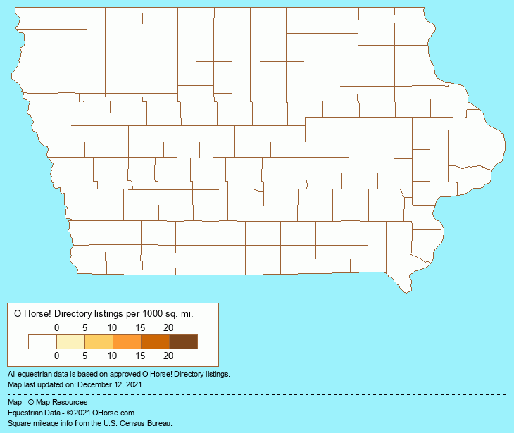 Iowa Rodeo Organizations Population Map - O Horse!