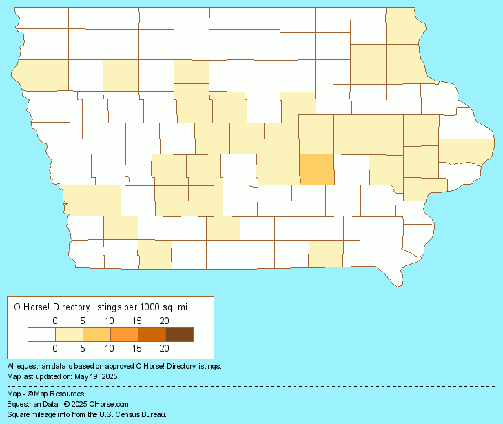Iowa Horse Breeding Farms Population Map - O Horse!