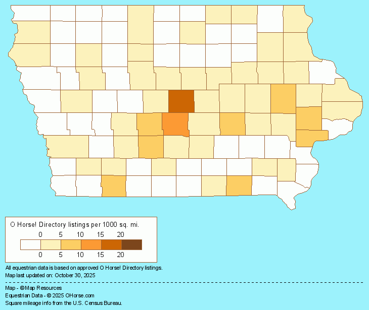 Iowa  Population Map - O Horse!