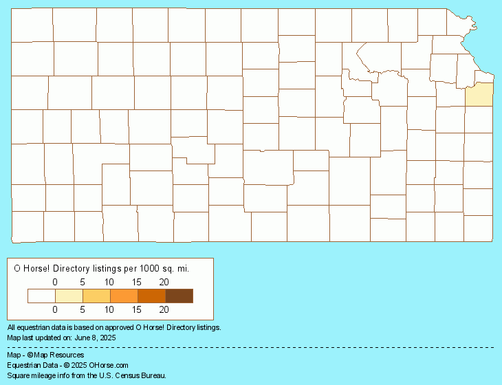 Kansas Holsteiner Breeders and Stallions Population Map - O Horse!