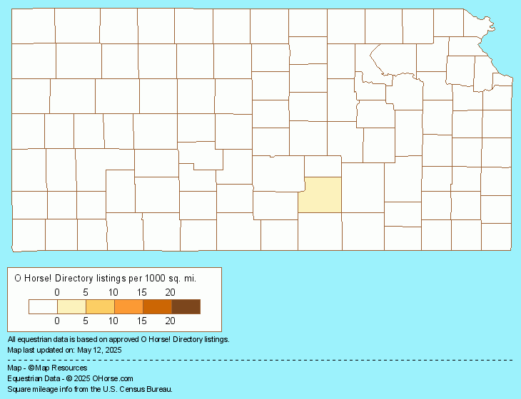Kansas Irish Sport Horse Breeders / Farms Population Map - O Horse!