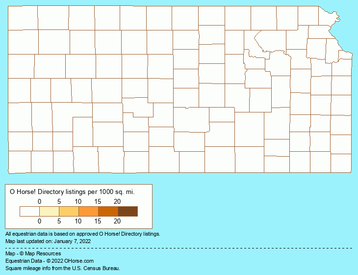 Kansas Rodeo Organizations Population Map - O Horse!