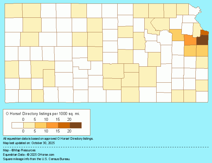 Kansas  Population Map - O Horse!