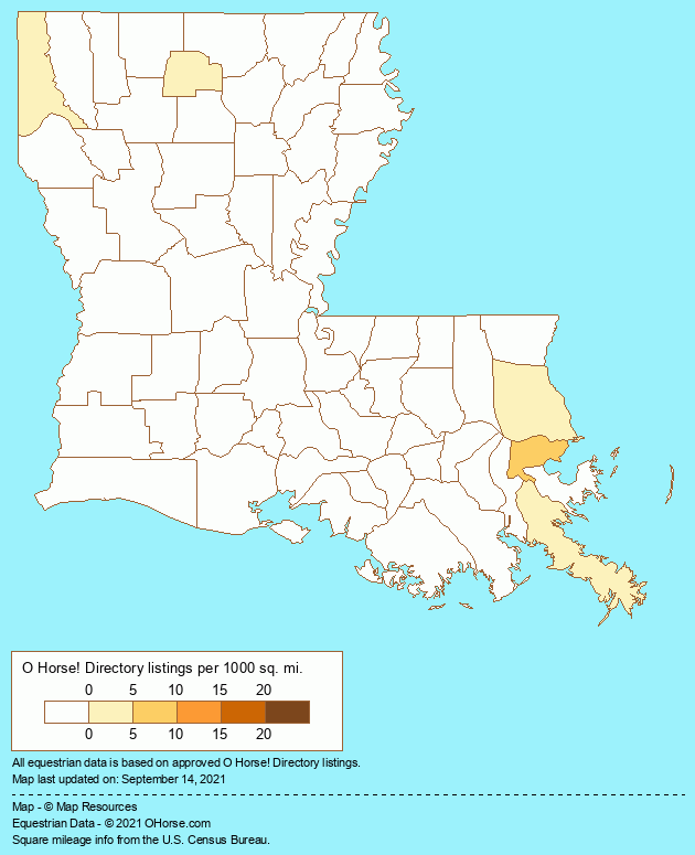 Louisiana Therapeutic Riding Stables Population Map - O Horse!