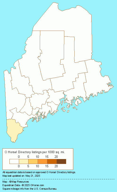 Maine Mounted Shooting Organizations Population Map - O Horse!