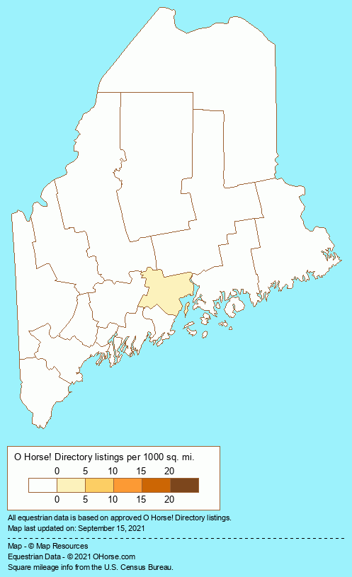 Maine Equine Physical Therapy Population Map - O Horse!