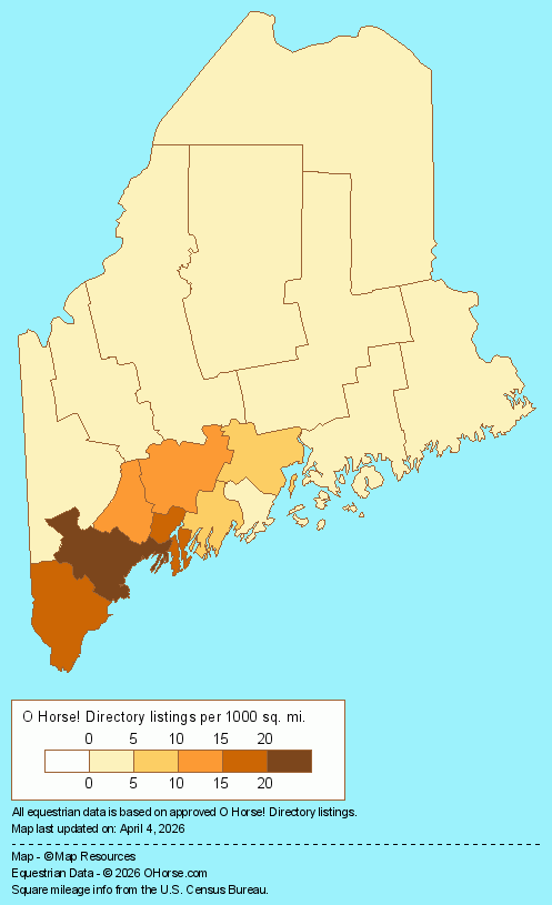 Maine Population Map - O Horse!