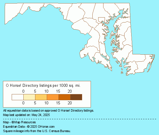 Maryland Azteca Breeders and Stallions Population Map - O Horse!