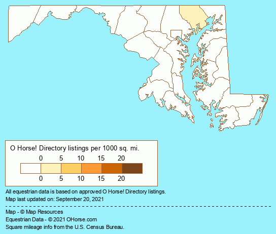Maryland Horse Jumps and Arena Equipment Population Map - O Horse!
