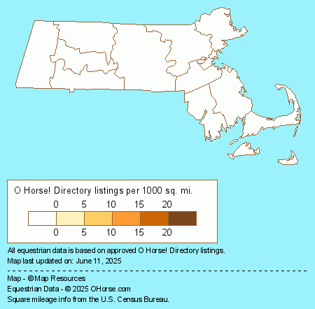 Massachusetts Hackney Horses for Sale and Horse Classifieds Population Map - O Horse!